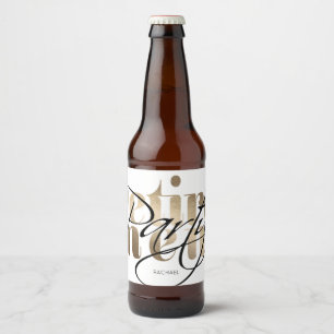 Étiquette Pour Bouteilles De Bière Partie de retraite moderne d'or