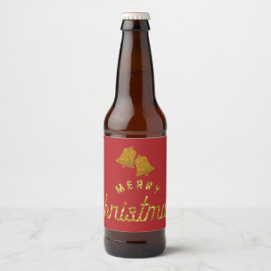 Étiquette Pour Bouteilles De Bière Parties scintillant Christmas Bells