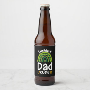Étiquette Pour Bouteilles De Bière Père le plus chanceux jamais famille St Patrick's