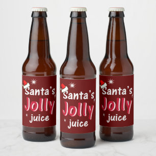 Étiquette Pour Bouteilles De Bière Père Noël Jolly Juice Christmas Cheer Wine Botte
