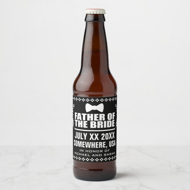 Étiquette Pour Bouteilles De Bière Père personnalisé de la mariée (Devant)