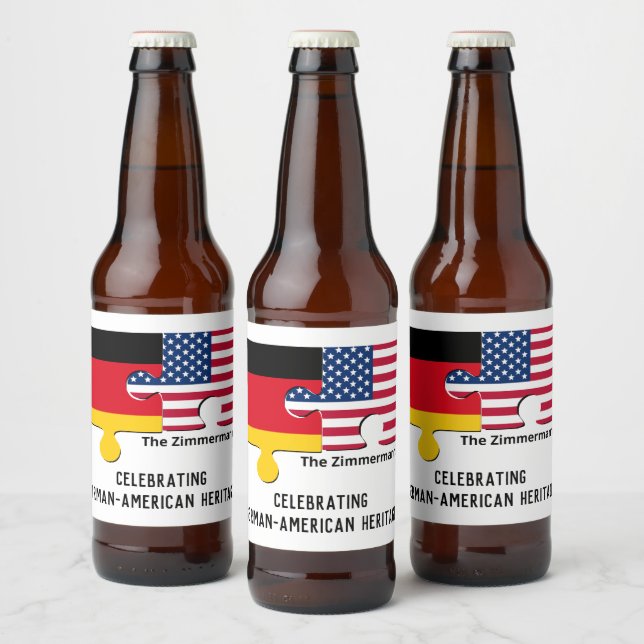 Étiquette Pour Bouteilles De Bière Personnalisé ALLEMAND AMÉRICAIN (Bouteilles)