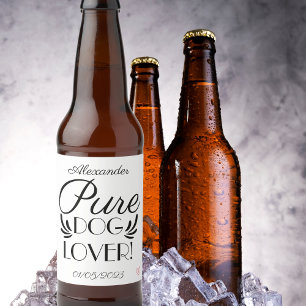 Étiquette Pour Bouteilles De Bière Personnalisé "Amoureux des chiens pur"