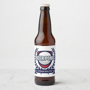 Étiquette Pour Bouteilles De Bière Personnalisez ce logo Beer Pong