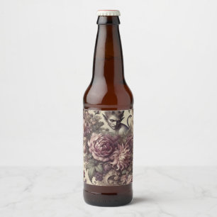 Étiquette Pour Bouteilles De Bière Pétales de Prunier Méchant – Conception Florale Go