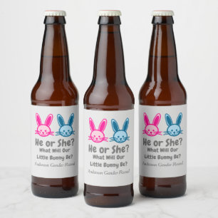 Étiquette Pour Bouteilles De Bière Petit Bunny Gender Reveal