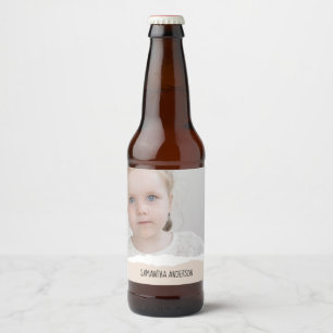 Étiquette Pour Bouteilles De Bière Photo et Perosnalized Text pink