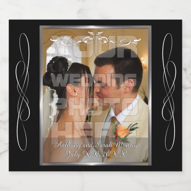 Étiquette Pour Bouteilles De Bière Photo mariage (Étiquettes simples)