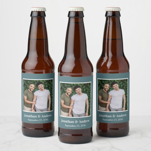 Étiquette Pour Bouteilles De Bière Photo Mariage LGBTQ (Bouteilles)