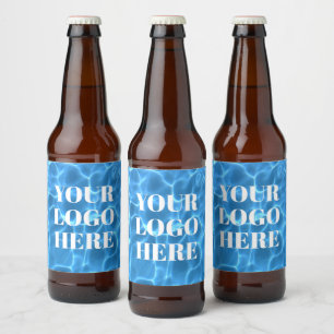 Étiquette Pour Bouteilles De Bière Piscine Bleu Aqua Photo pour votre logo