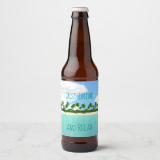 Étiquette Pour Bouteilles De Bière Plage tropicale