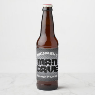 Étiquette Pour Bouteilles De Bière Plaque diamant en acier Man Cave