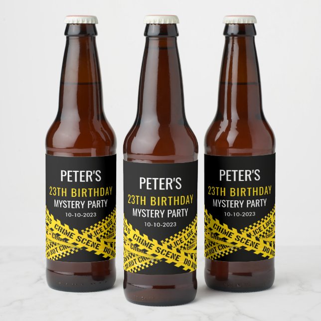 Étiquette Pour Bouteilles De Bière Police Meurtre Mystère Anniversaire Thème (Bouteilles)