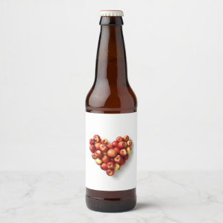 Étiquette Pour Bouteilles De Bière Pomme de cœur