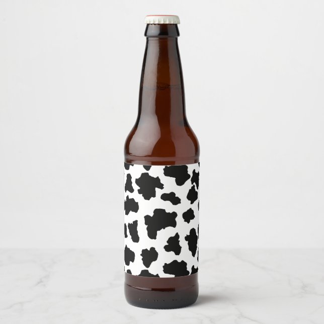 Étiquette Pour Bouteilles De Bière Pots Moo Cow Hollandais Holstein Zones Animales (Devant)