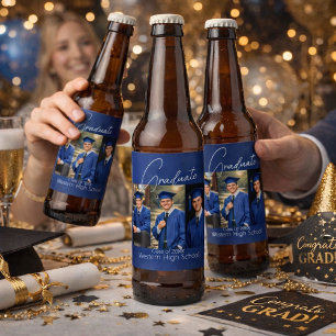 Étiquette Pour Bouteilles De Bière Présentation de photos de fête de remise de diplôm