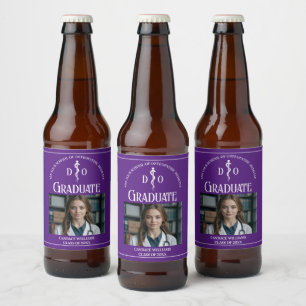 Étiquette Pour Bouteilles De Bière Purple Ostéopathie Médicale de l'école fête de gra