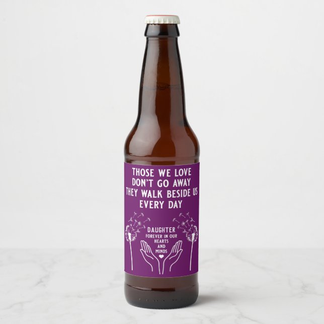 Étiquette Pour Bouteilles De Bière Réception funéraire en mémoire (Devant)