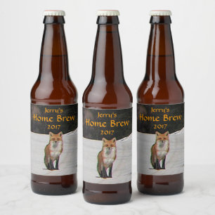 Étiquette Pour Bouteilles De Bière Renard rouge dans le Étiquette de la bière de ne