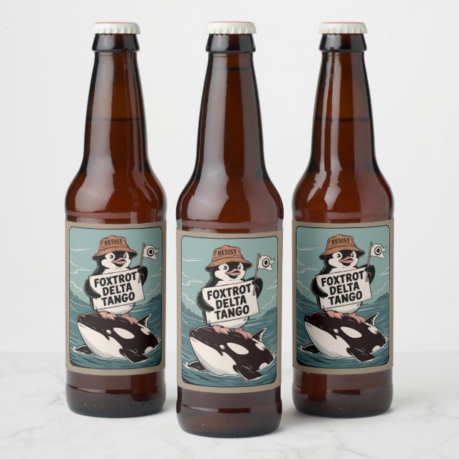 Étiquette Pour Bouteilles De Bière Résister à l'activisme des manchots Vintage Protes (Bouteilles)