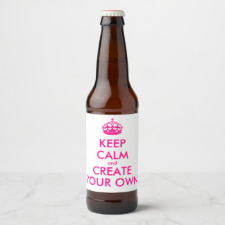 Étiquette Pour Bouteilles De Bière Restez calme et créez votre propre - Rose