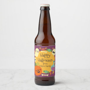 Étiquette Pour Bouteilles De Bière Retro Halloween Éffrayant