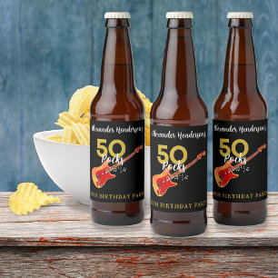 Étiquette Pour Bouteilles De Bière Rock and Roll 50e fête d'anniversaire