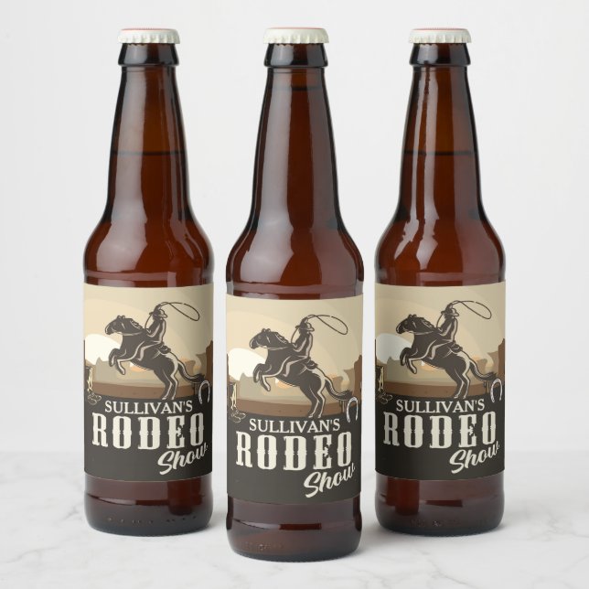 Étiquette Pour Bouteilles De Bière Ropper Roundup Western Rodeo Show Personnalisé (Bouteilles)