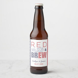 Étiquette Pour Bouteilles De Bière Rouge Blanc Et Bière USA Barbecue De Jardin Fête D