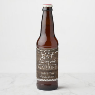 Étiquette Pour Bouteilles De Bière Rustic Grange Mariage Wood Mason Jar Babys Respire