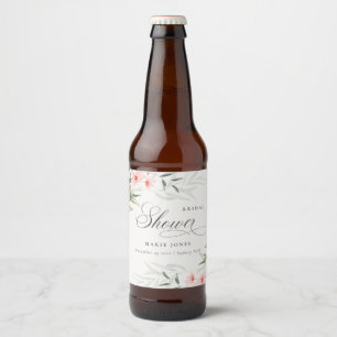 Étiquette Pour Bouteilles De Bière Rustique Flush Greenery Fête des mariées de Bunch 