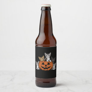 Étiquette Pour Bouteilles De Bière Saison Éffrayante vintage Halloween Chat 90s