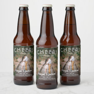 Étiquette Pour Bouteilles De Bière Salutations joyeuses à jamais après mariage photo 