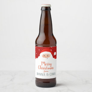 Étiquette Pour Bouteilles De Bière Santa Claus - Joyeux Noël - Personnalisé