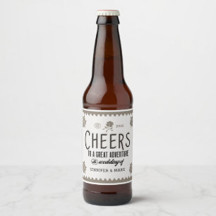 Étiquette Pour Bouteilles De Bière Script décoratif vintage mariage bière Étiquette