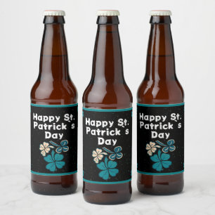 Étiquette Pour Bouteilles De Bière Shamrock Clover Irish Joyeux St Patrick`s Day