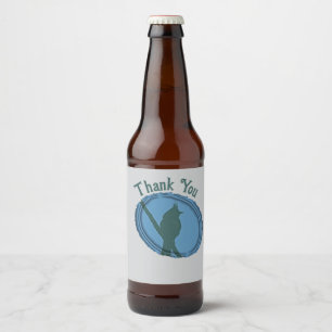 Étiquette Pour Bouteilles De Bière Silhouette d'oiseau élégant Merci