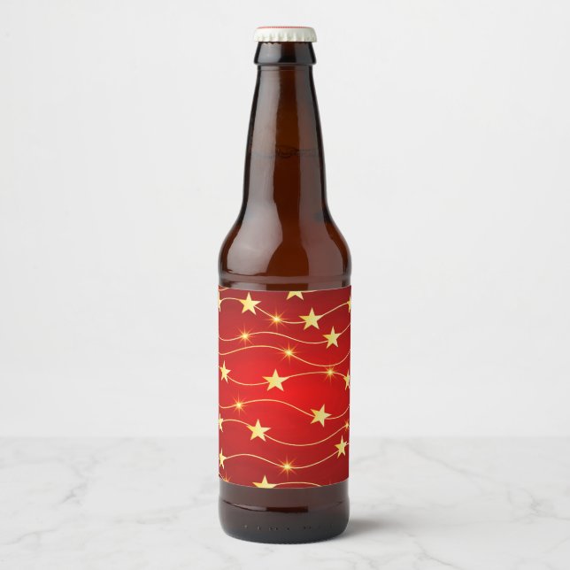 Étiquette Pour Bouteilles De Bière Star Adored Ruby Motif rouge (Devant)