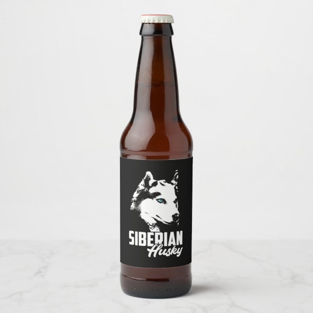 Étiquette Pour Bouteilles De Bière Strong Husky Siberian (Devant)