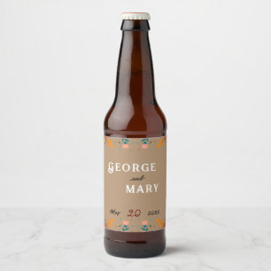 Étiquette Pour Bouteilles De Bière Style de fleurs
