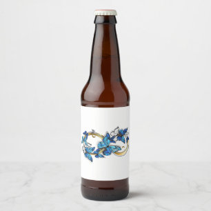 Étiquette Pour Bouteilles De Bière Symbole infini de papillons Morpho bleus