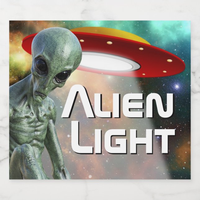 Étiquette Pour Bouteilles De Bière Tempête Alien 51 (Étiquettes simples)