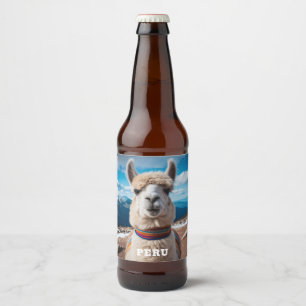 Étiquette Pour Bouteilles De Bière Texte personnalisé Pérou Llama
