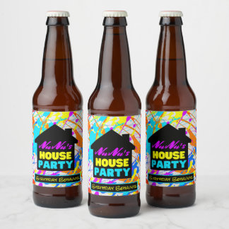 Étiquette Pour Bouteilles De Bière Thème Hip hop rétro des années 90 Maison Fête Colo