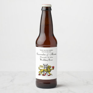 Étiquette Pour Bouteilles De Bière Tour Lion Fleur de Lis Crest Emblem C