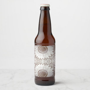 Étiquette Pour Bouteilles De Bière tournesol à la maison