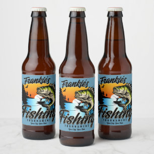 Étiquette Pour Bouteilles De Bière Tournoi de pêche personnalisé Poisson Pêcheur Trui