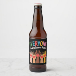 Étiquette Pour Bouteilles De Bière Tout Le Monde Est Bienvenue Ici