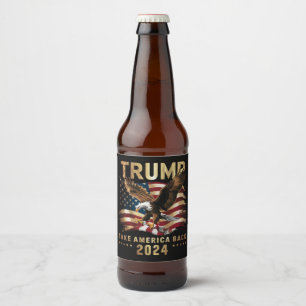Étiquette Pour Bouteilles De Bière Trump 2024 Reprendre l'Amérique Drapeau américain 