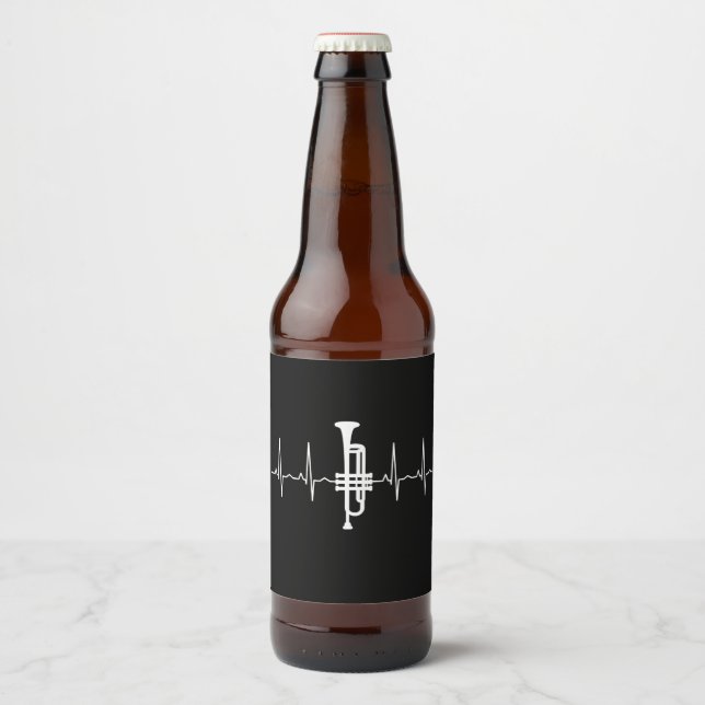 Étiquette Pour Bouteilles De Bière Trumpet - Trumpet Hearbeat cadeau (Devant)